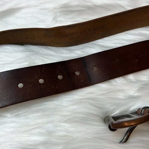 Men’s American Eagle Brown Leather Belt Size 32-34 - Picture 4 of 9
